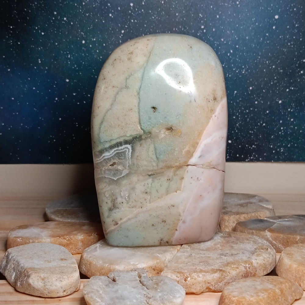 LAST CHANCE! Unique Ocean Jasper Free Form With Agate